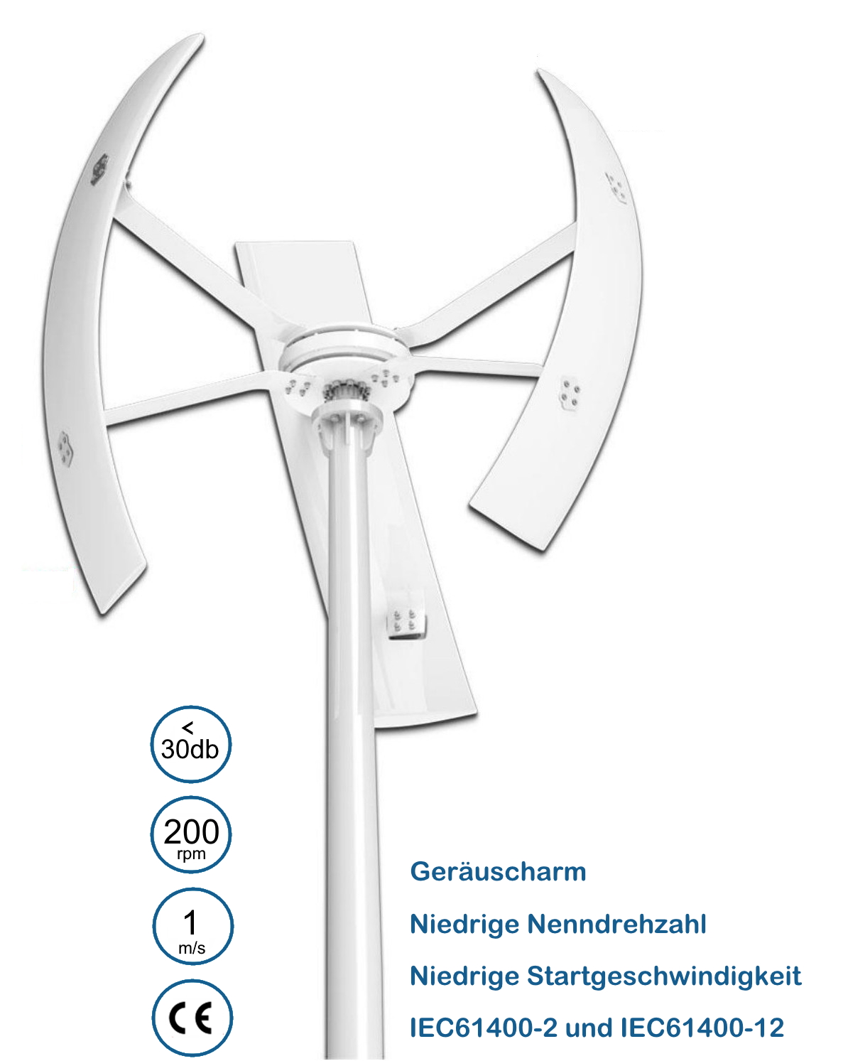 Windkraftanlage GVH-500W Leistungsmerkmale